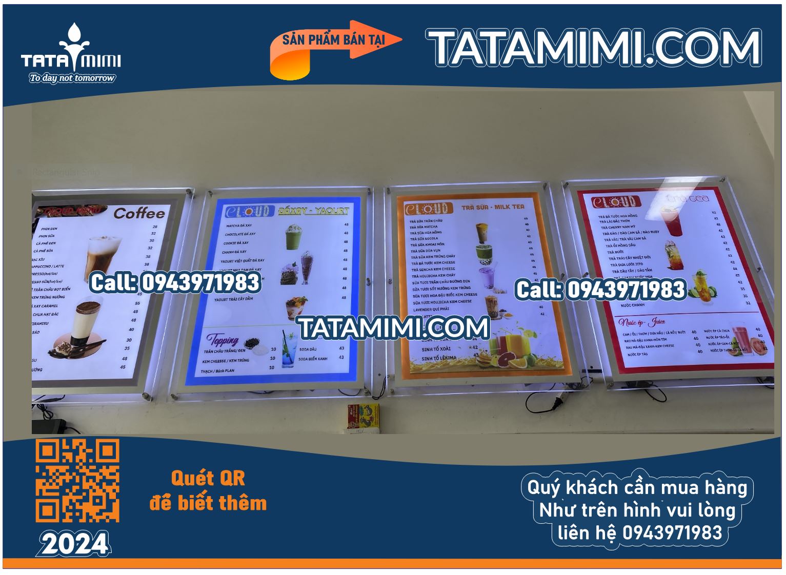 Menu LED Đỏ - Sự Lựa Chọn Hoàn Hảo Cho Mọi Không Gian, Với Kích Thước A2 Hoặc A3, Viền Trắng