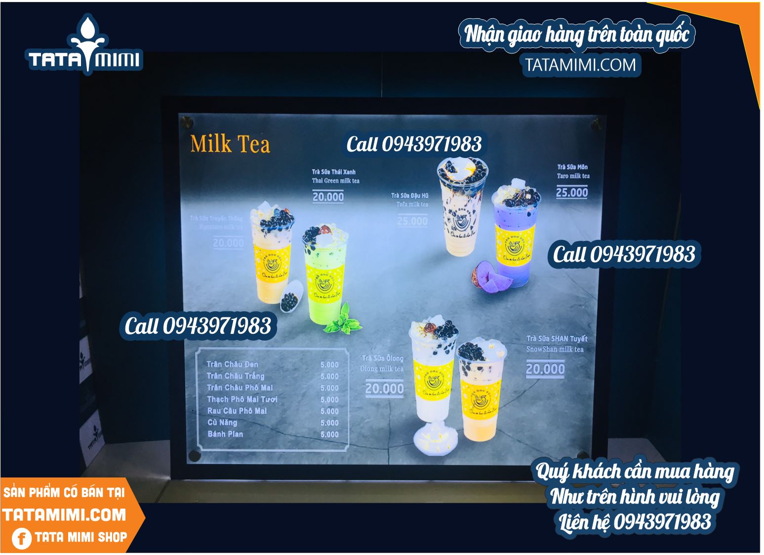 Biển menu led kích thước lớn