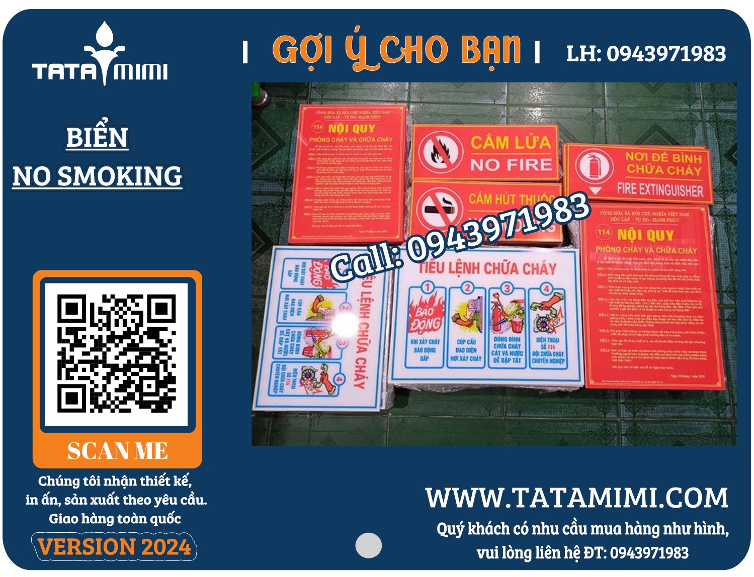 Mẫu biển No Smoking, cấm hút thuốc bằng mica