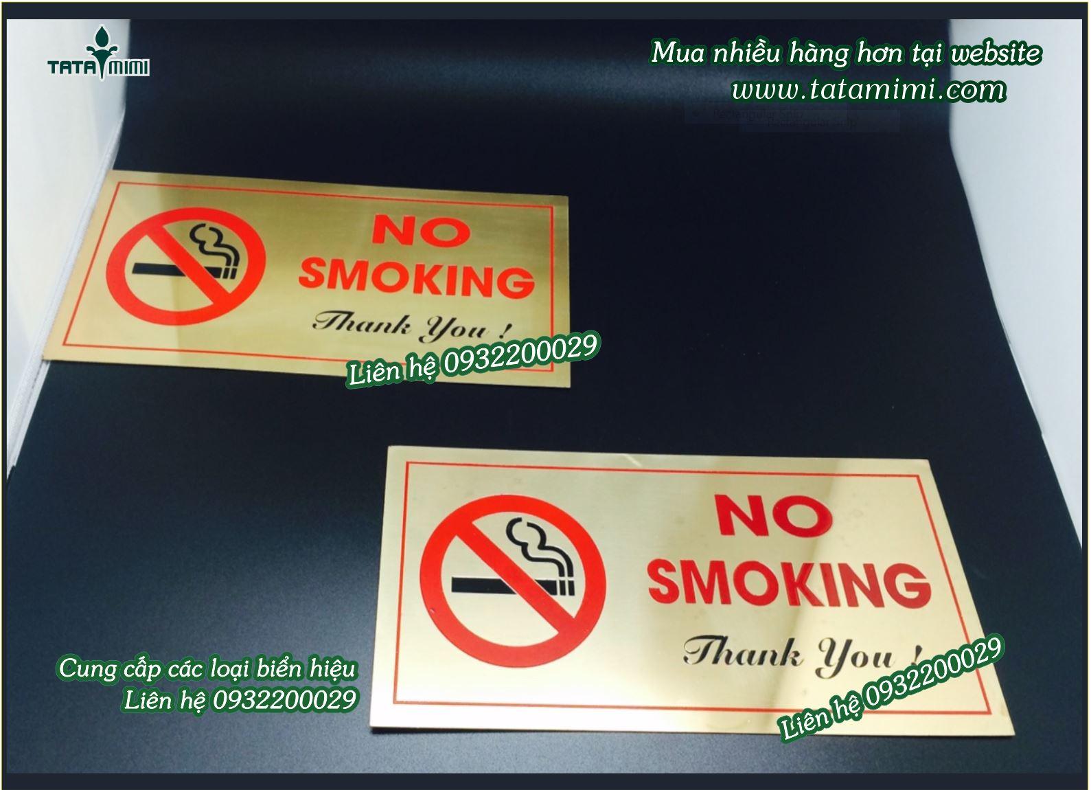 biển no smoking inox