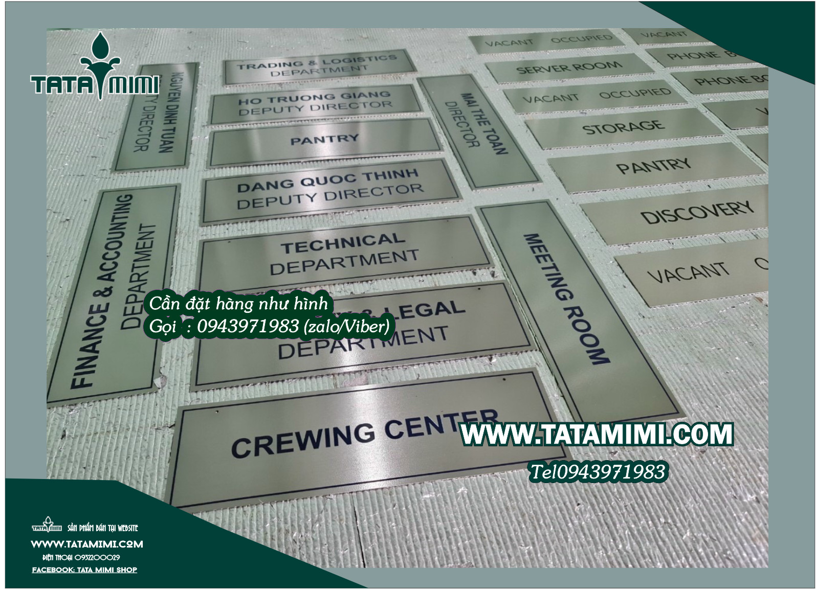 Biển phòng ban làm từ inox và được in trực tiếp
