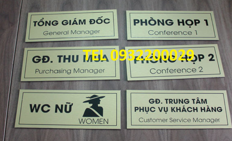 Biển hiệu phòng ban của ngân hàng