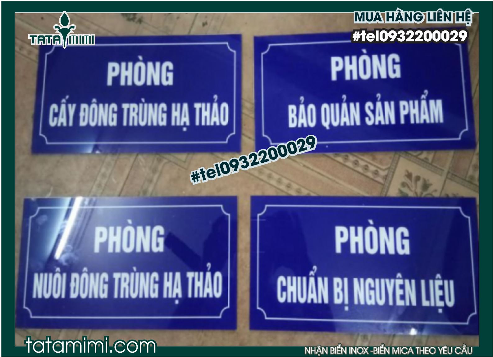 bienr phòng ban mica phun sơn màu xanh