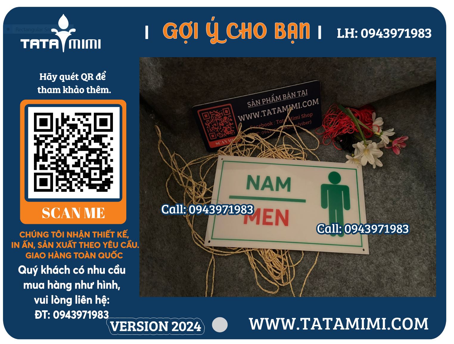 Biển phòng ban wc bằng mica