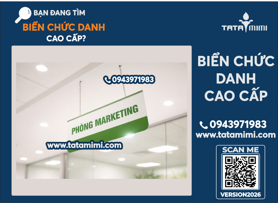 Làm biển chức danh phòng ban treo trần theo yêu cầu, giao nhanh.