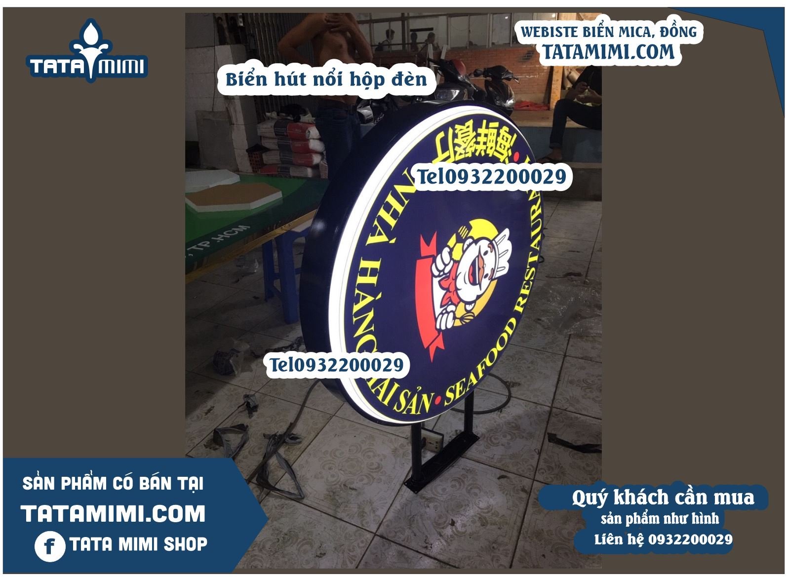 Biển hộp đèn hút nổi