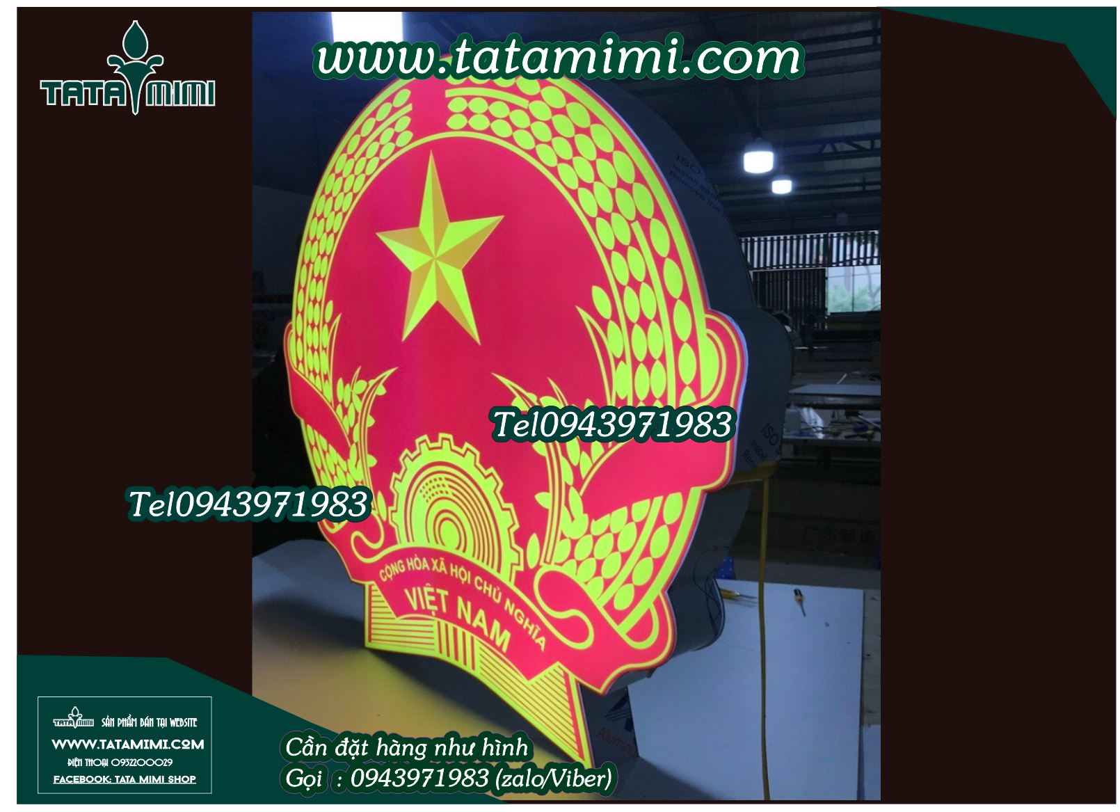 Quốc huy treo trong nhà nên làm đường kính bao nhiêu