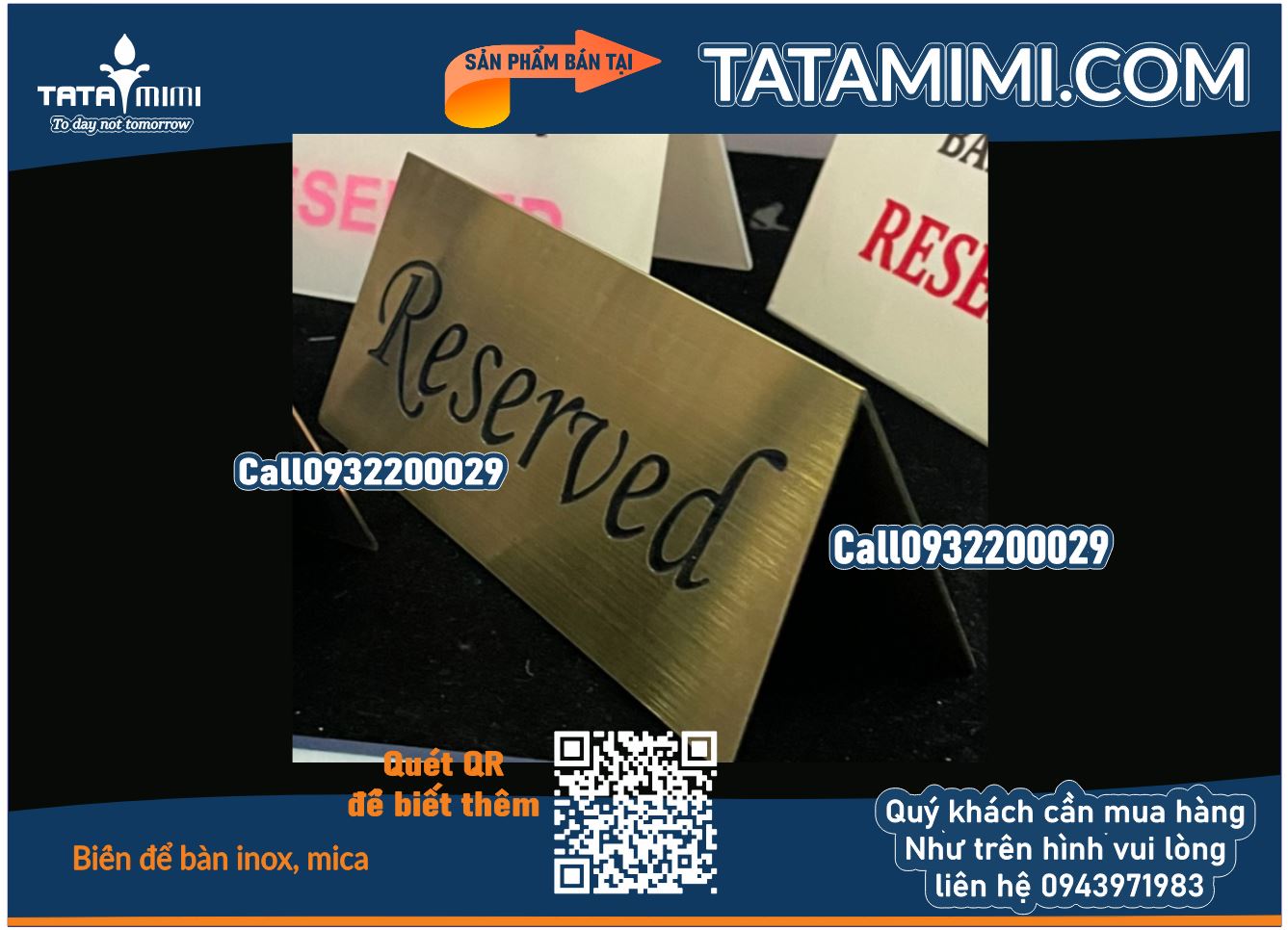 Biển đã đặt bàn Reserved