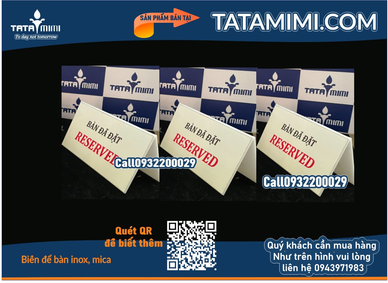 Biển đã đặt bàn Reserved