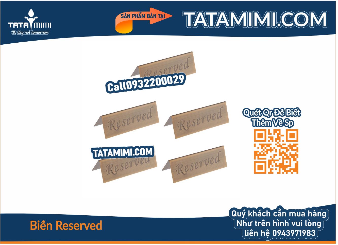 Tổng hợp 20 mẫu biển reserved bằng inox đặt bàn