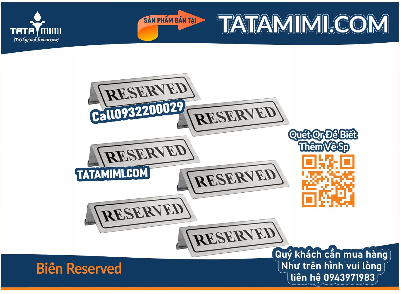 Tổng hợp 20 mẫu biển reserved bằng inox đặt bàn
