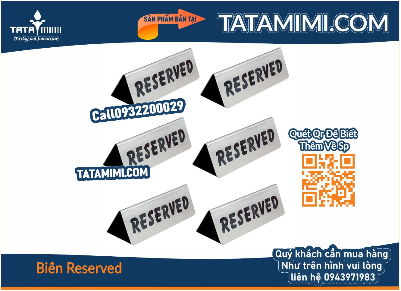 Tổng hợp 20 mẫu biển reserved bằng inox đặt bàn