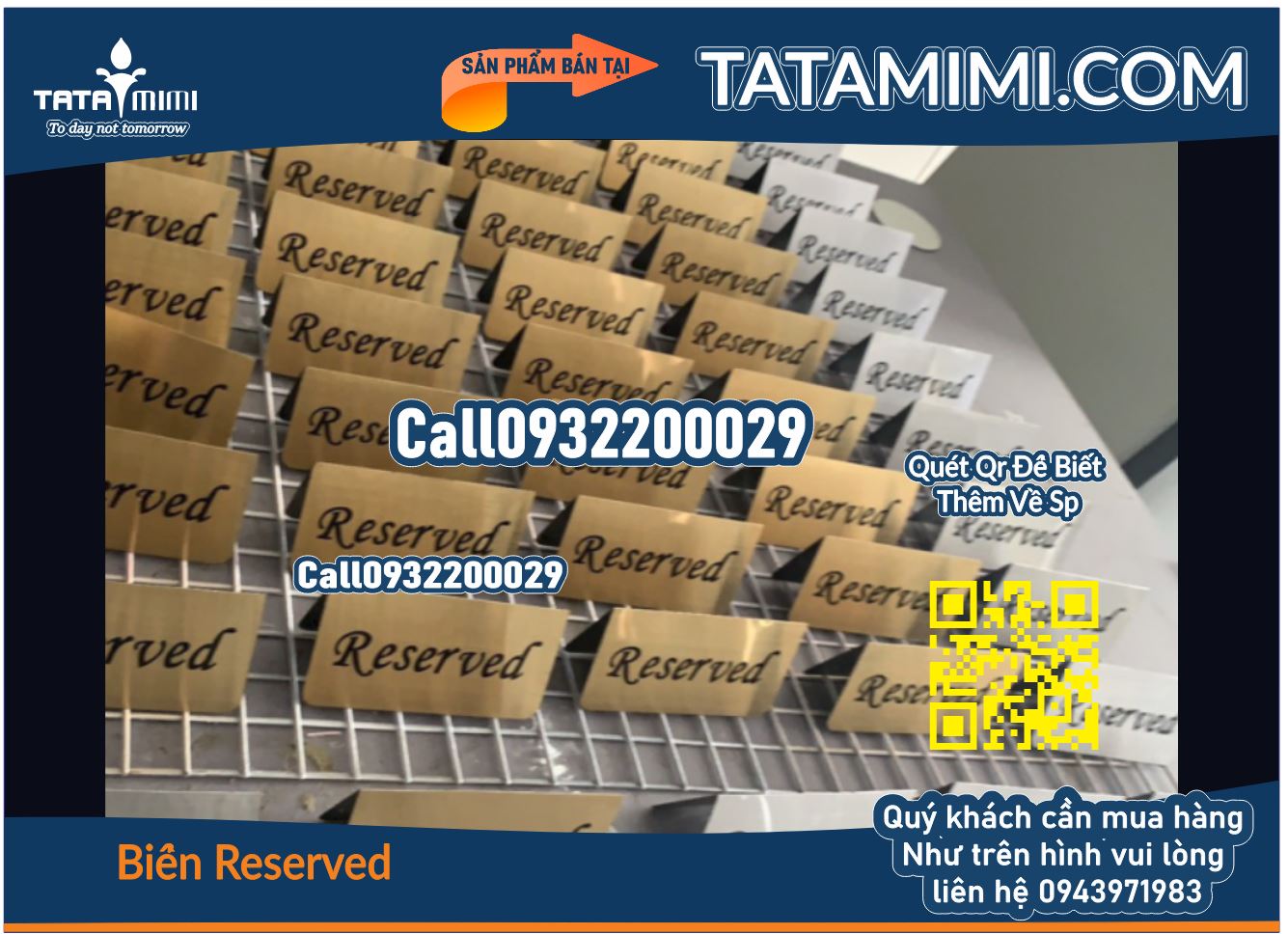 Tổng hợp 20 mẫu biển reserved bằng inox đặt bàn