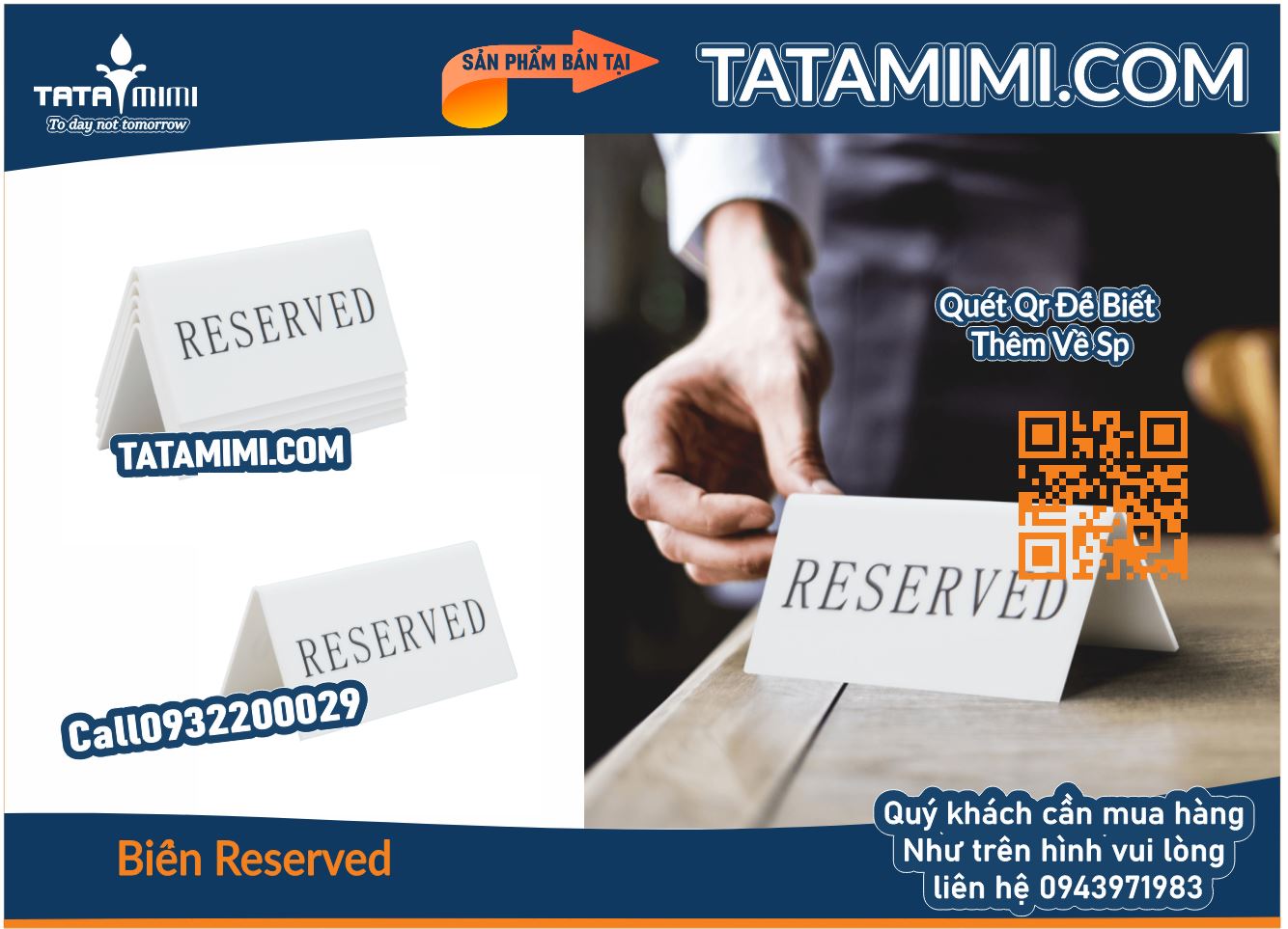 Tổng hợp 20 mẫu biển reserved bằng inox đặt bàn