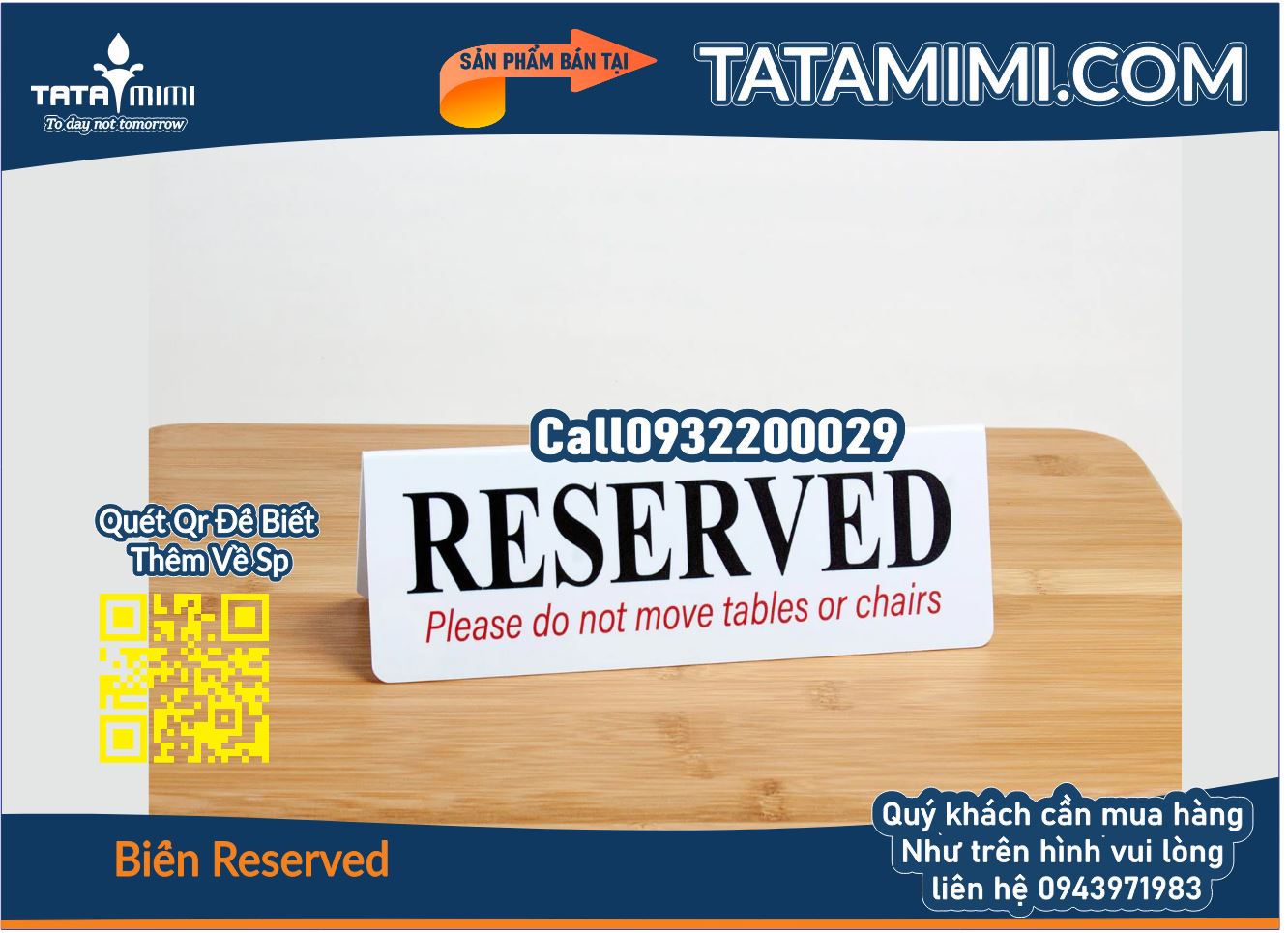 Tổng hợp 20 mẫu biển reserved bằng inox đặt bàn