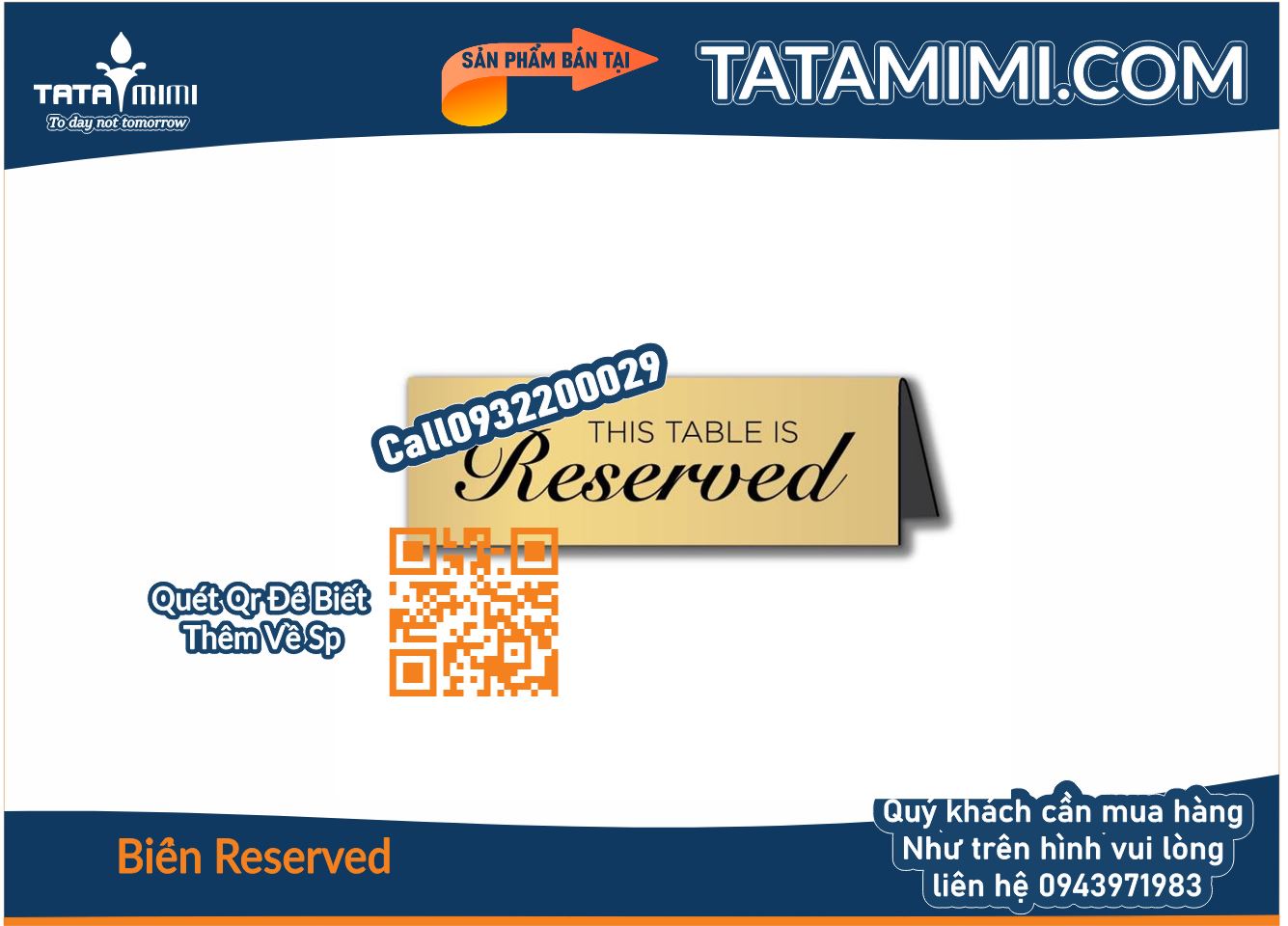 Tổng hợp 20 mẫu biển reserved bằng inox đặt bàn