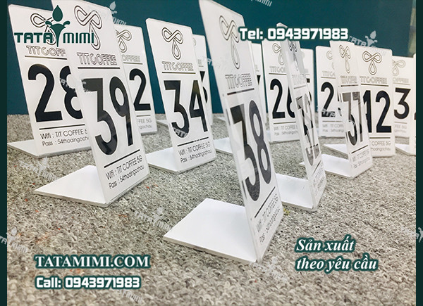Thẻ số uốn chữ l in decal