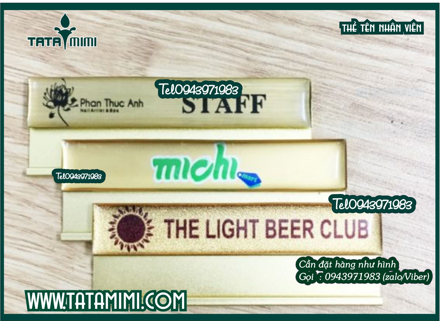 Nhận làm biển tên nhân viên Bền Đẹp, Chuyên Nghiệp, Giá Rẻ