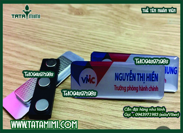 Bộ thẻ tên nhân viên bằng mica