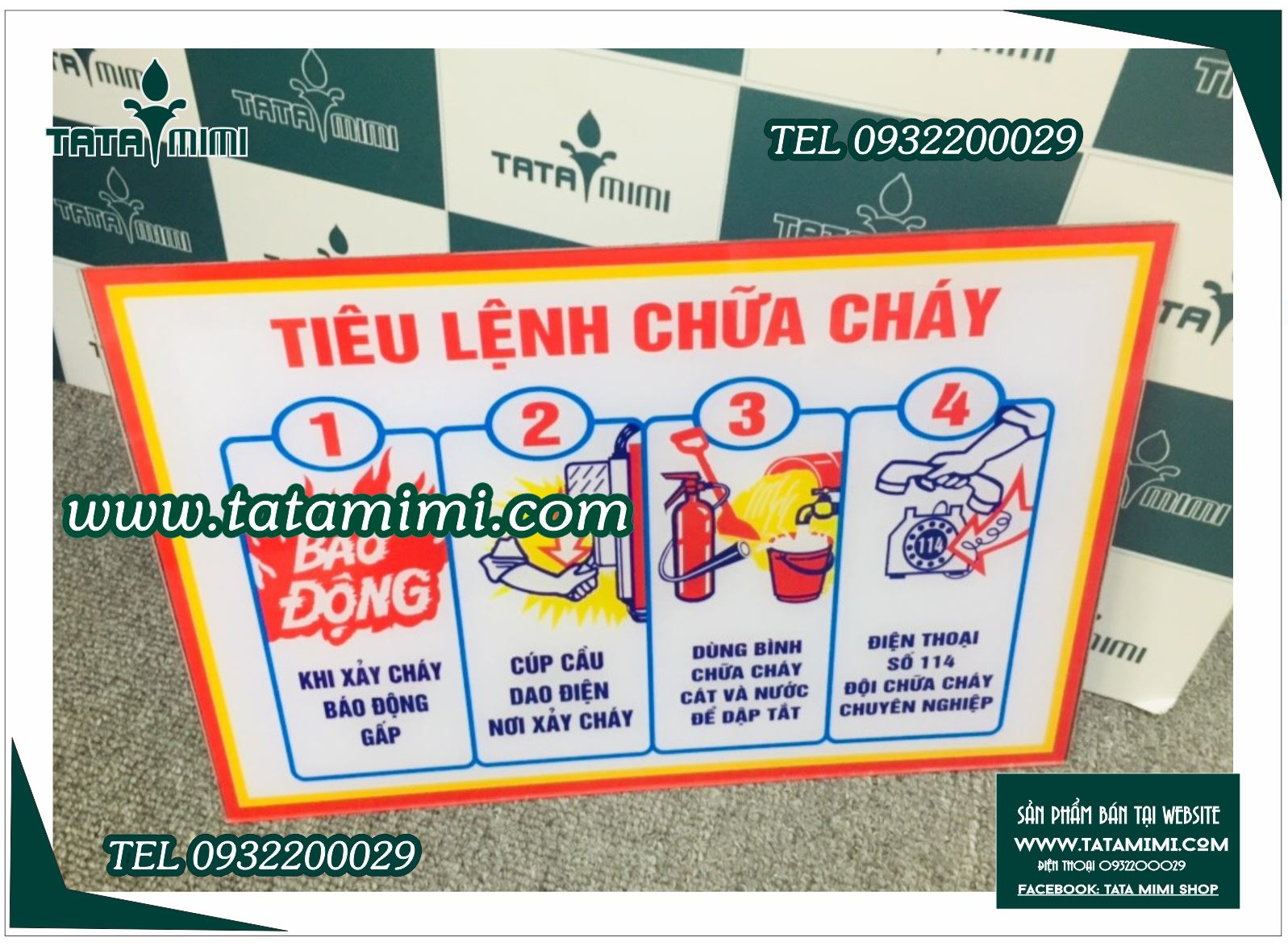 Bộ lệnh chữa cháy màu đỏ chú ý