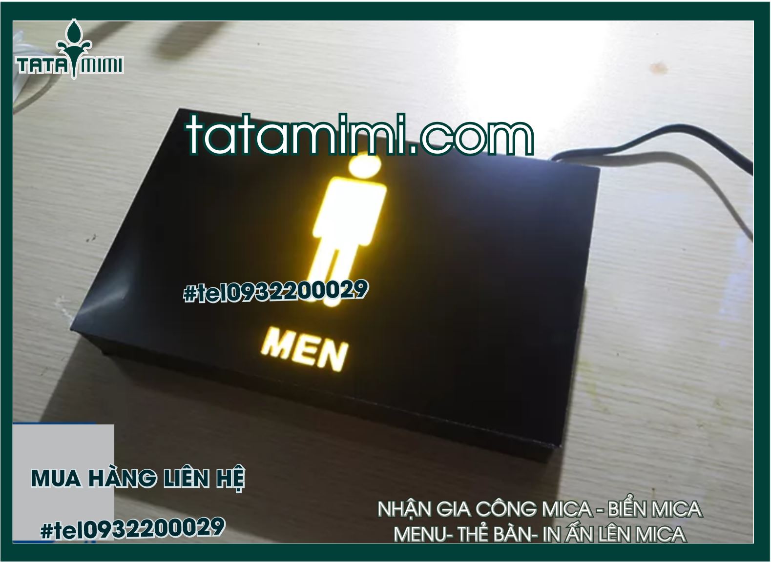 Biển wc- exit led siêu sáng mica