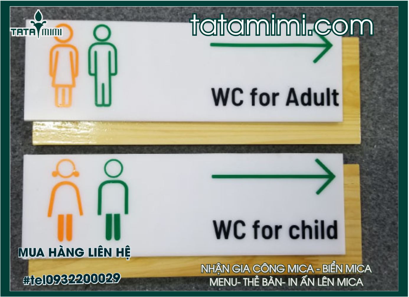 Biển exit và wc lắp đặt dễ dàng