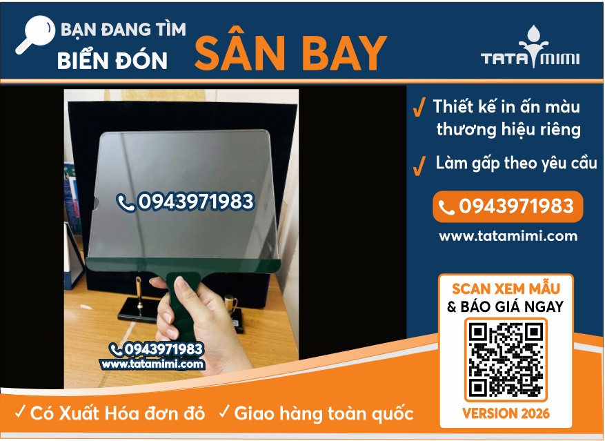 Báo giá biển đón khách A4 tay cầm 14cm giao Nha Trang có xuất hóa đơn