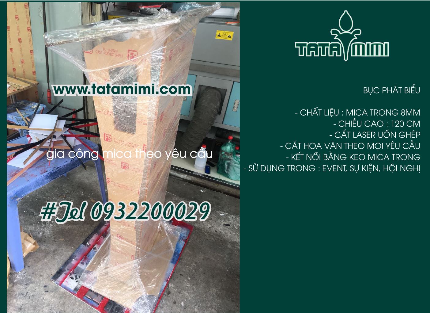 Bục phát biểu - bục phát biểu bằng mica