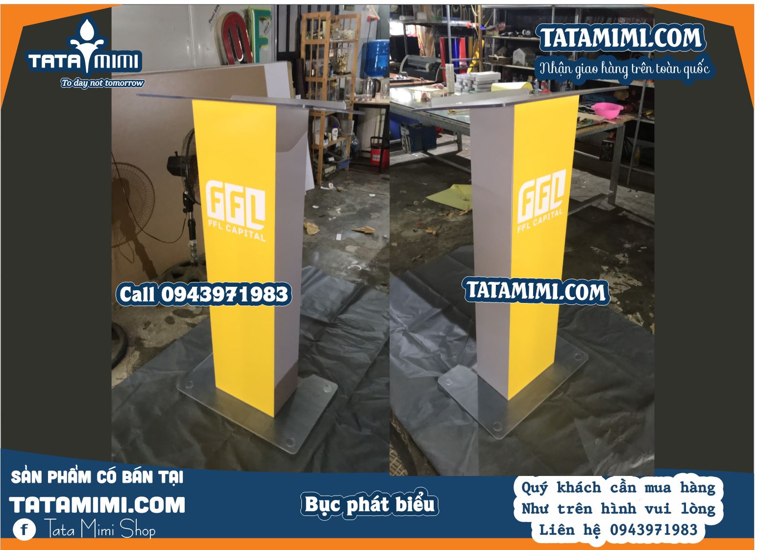 Bục phát biểu bằng mica cao trung bình 120cm