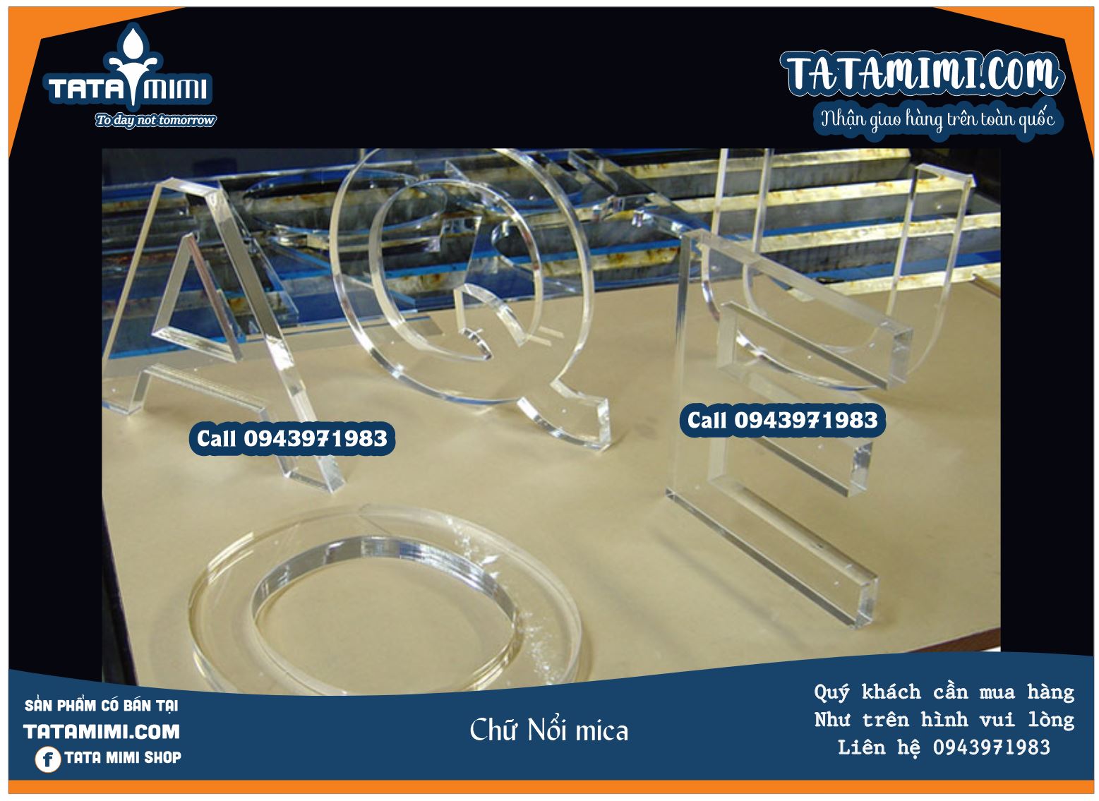 Chữ nổi làm từ inox hoặc mica