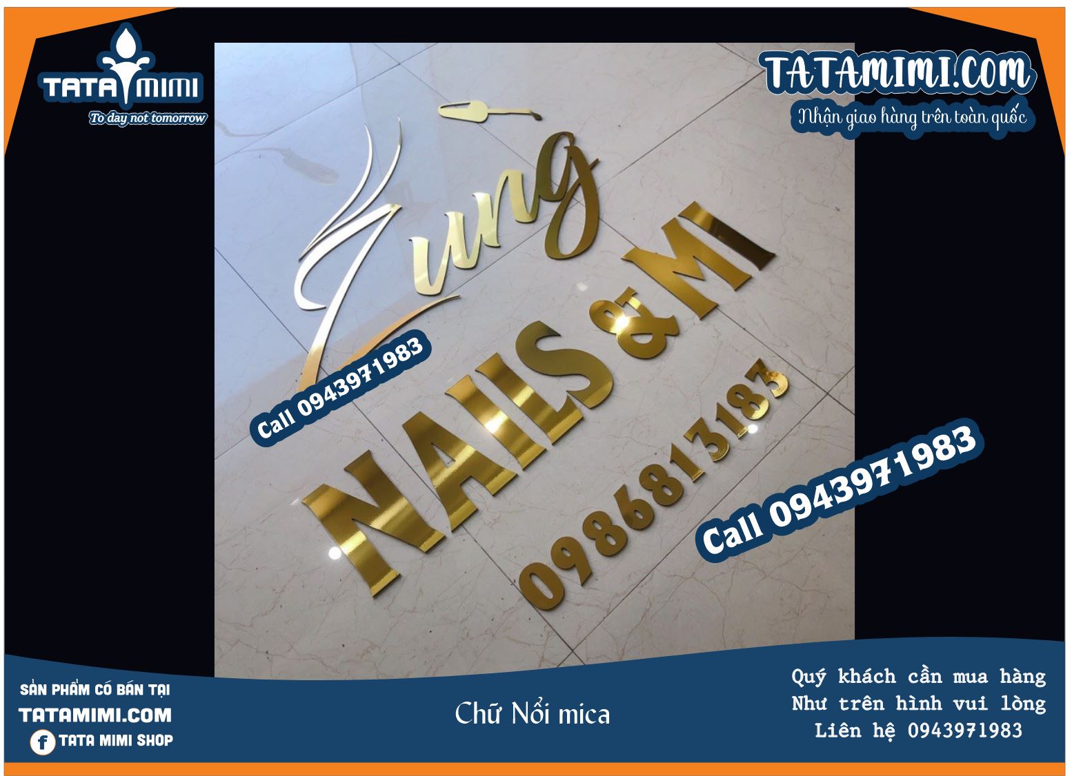 Chữ nổi làm từ inox hoặc mica