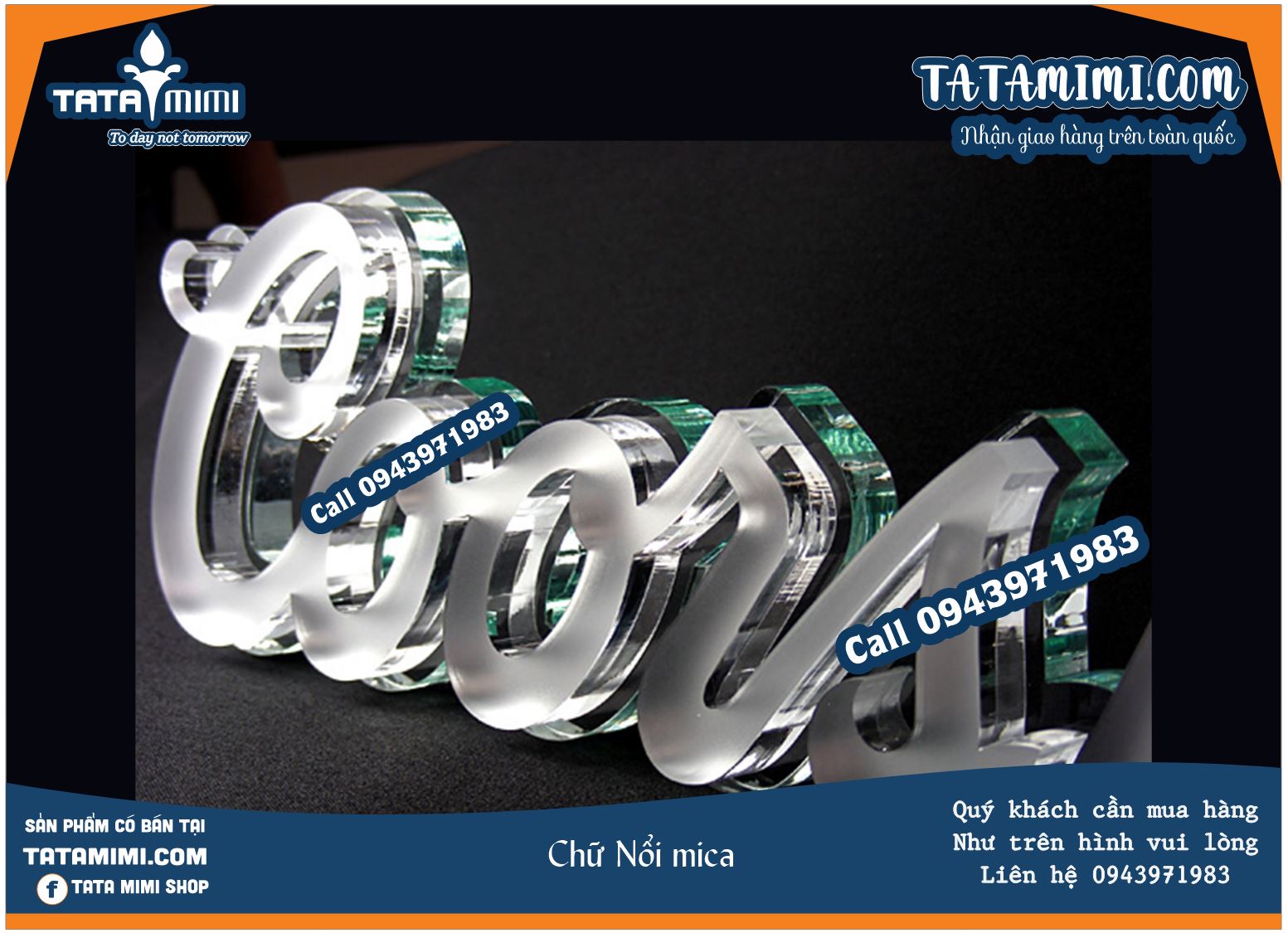 Chữ nổi làm từ inox hoặc mica