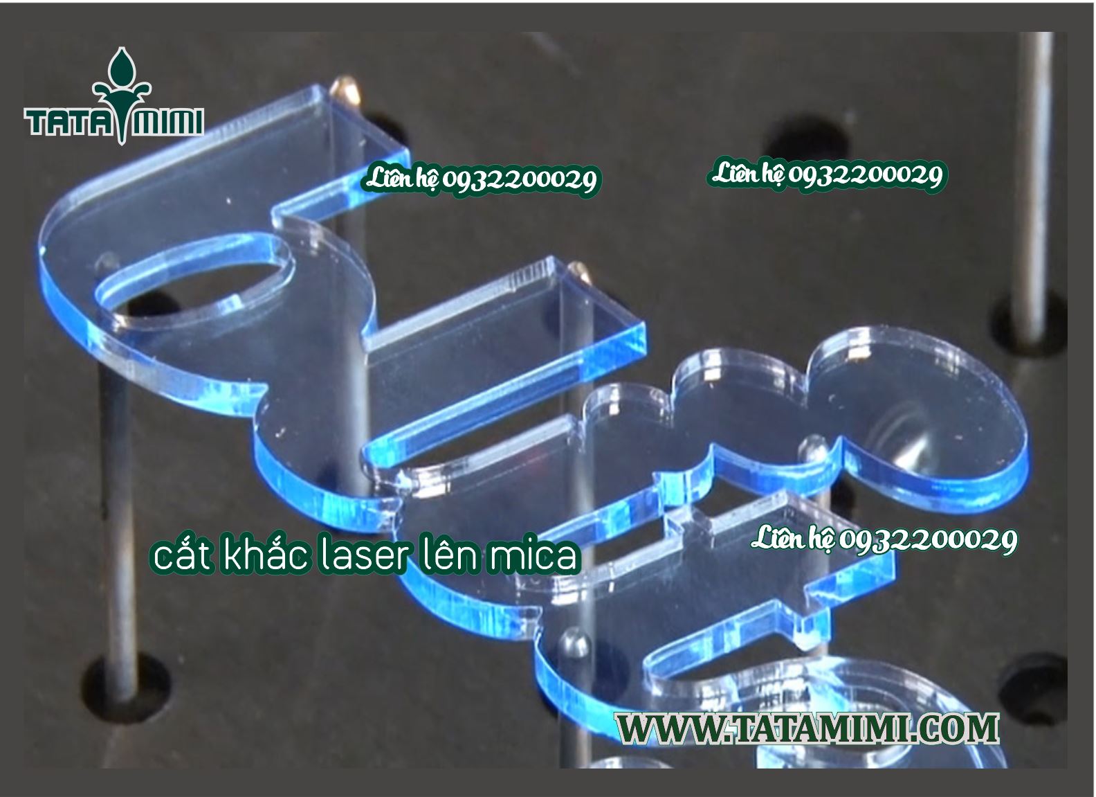Khắc laser trên Mica