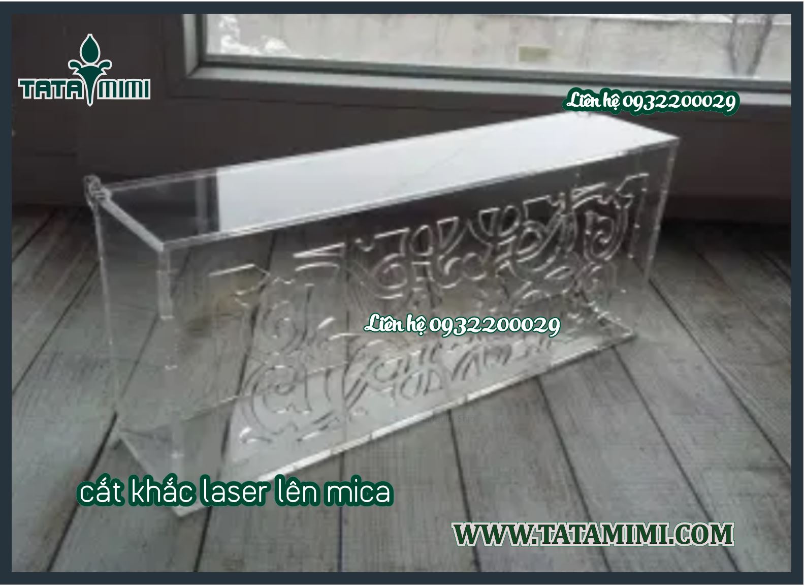 Khắc laser trên Mica