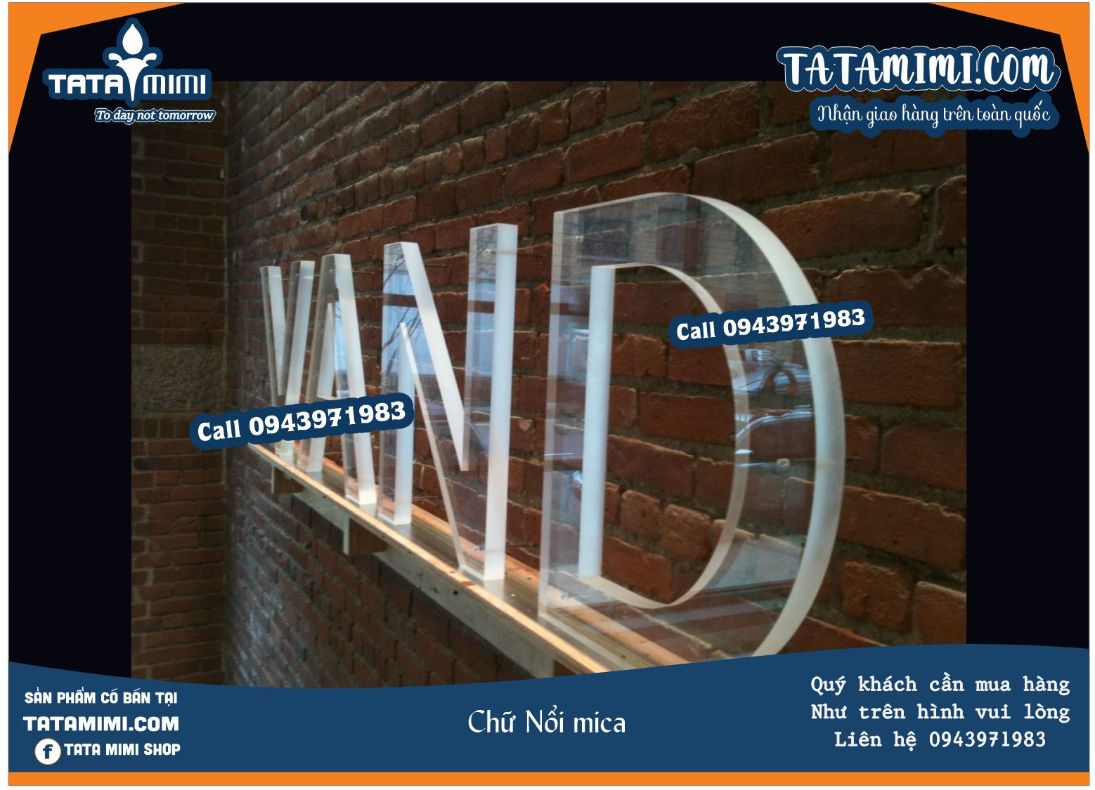 Biển công ty chữ nổi mica