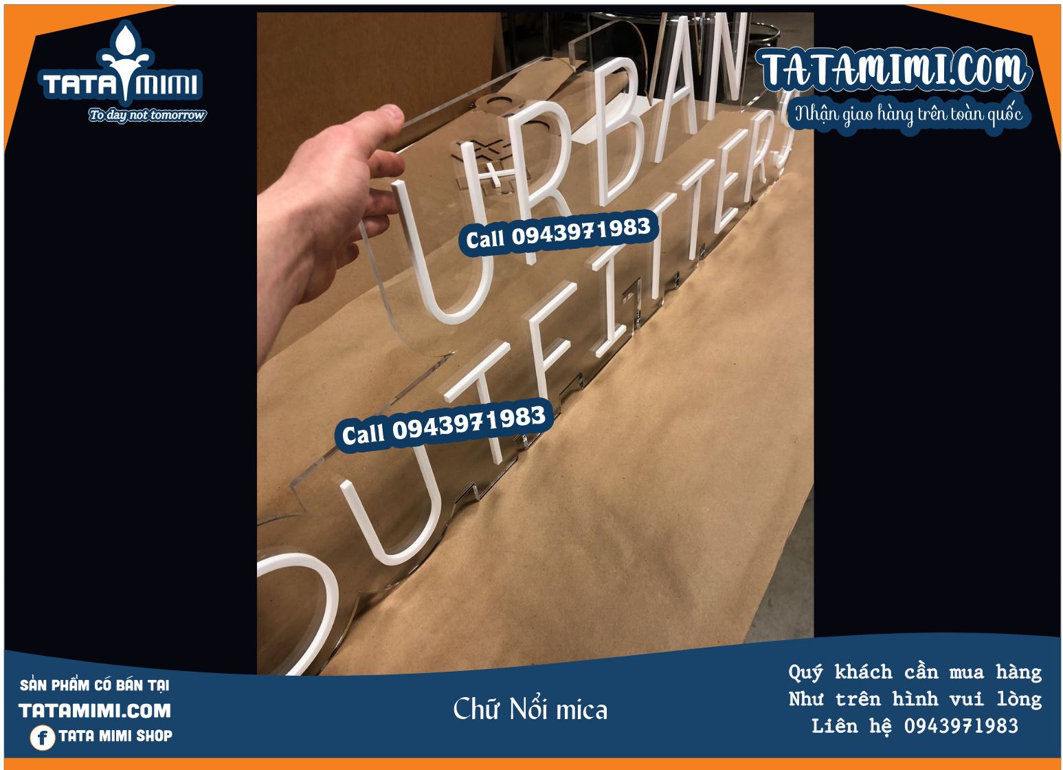 Biển công ty chữ nổi mica