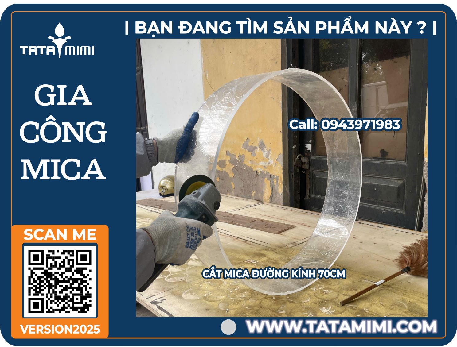 Mica ống giao nhanh tại Sài Gòn – Đường kính 70cm