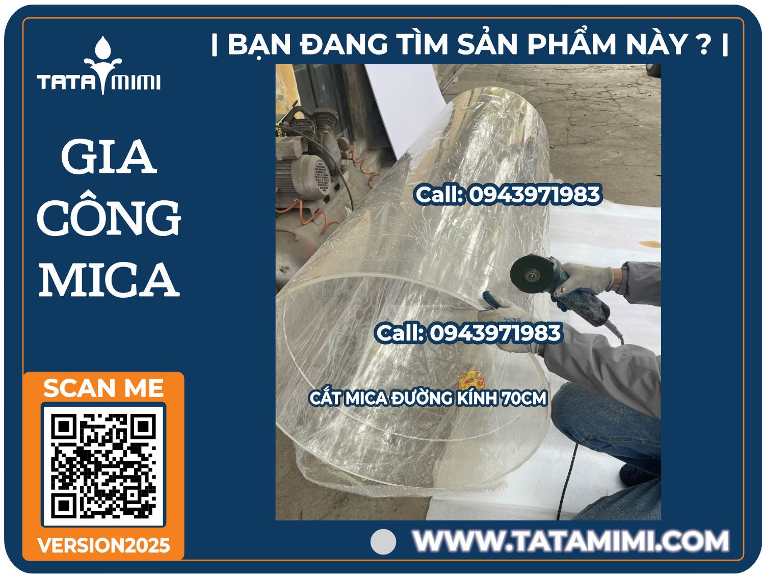 Sản xuất ống mica 70cm dài 2 mét