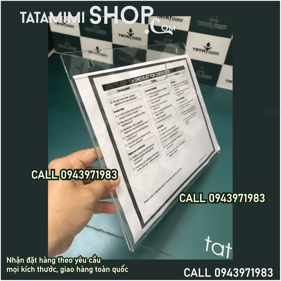 Danh sách hình ảnh kệ checklist mica A4 Ngang