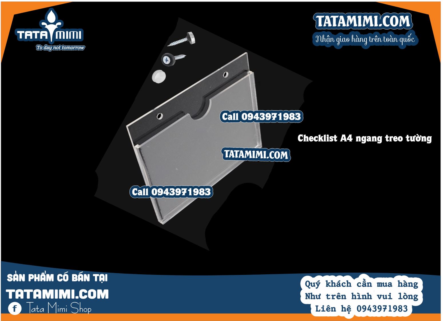 Hộp mica A4 ngang treo tường từ mica