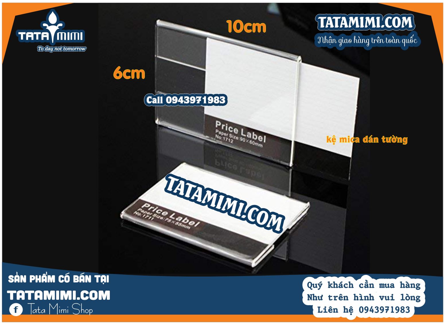 Kệ mica để giá tiền các kích thước