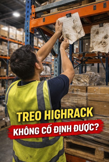 Checklist mica A4, A5 để bàn – treo kệ highrack cho nhà máy, công ty sản xuất