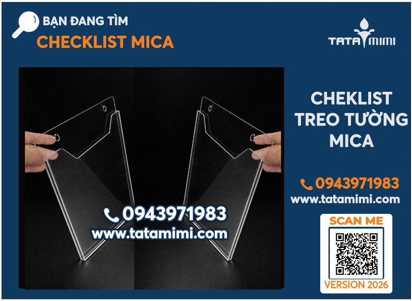 Kệ Checklist A4 Ngang Mica Trong Có Sẵn 40 Cái Giao Hàng Ngay