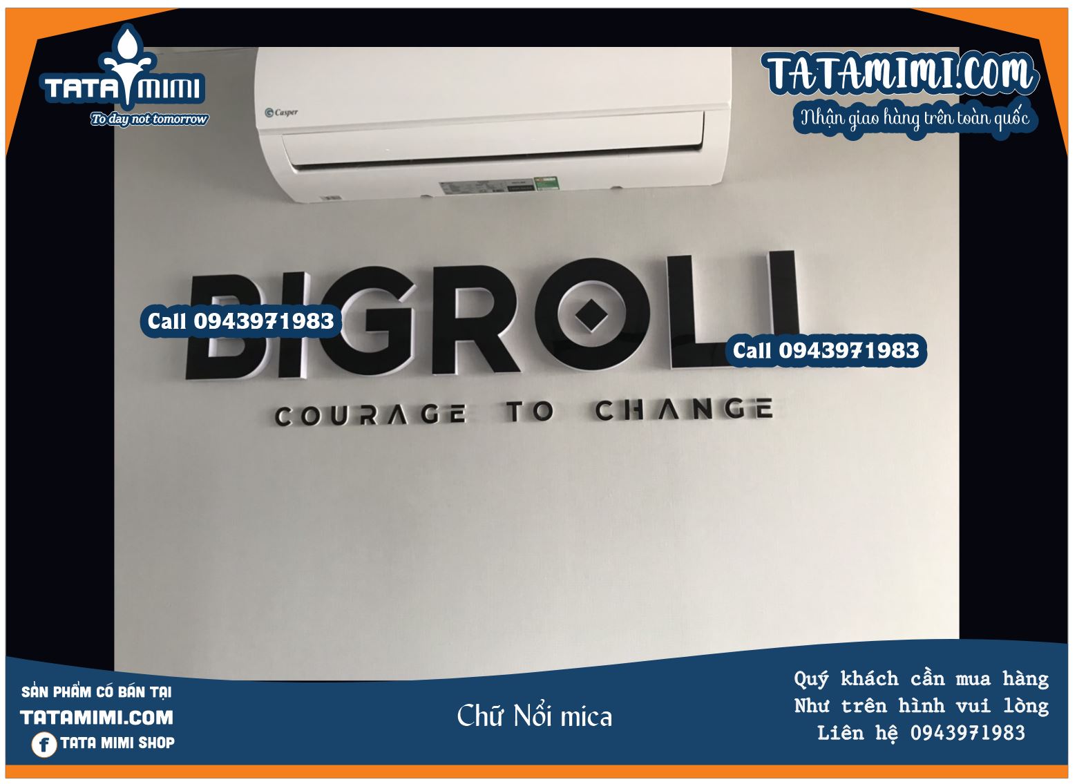 Biển công ty từ chất liệu mica in UV sắc nét