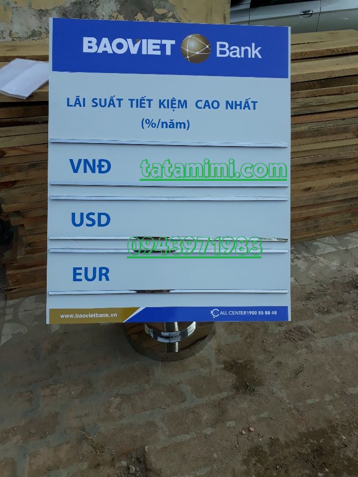 Bảng điện tử led số tỷ giá lãi suất