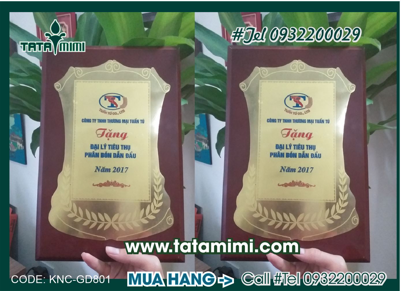 Bảng vinh danh từ gỗ sang trọng kèm hộp đựng