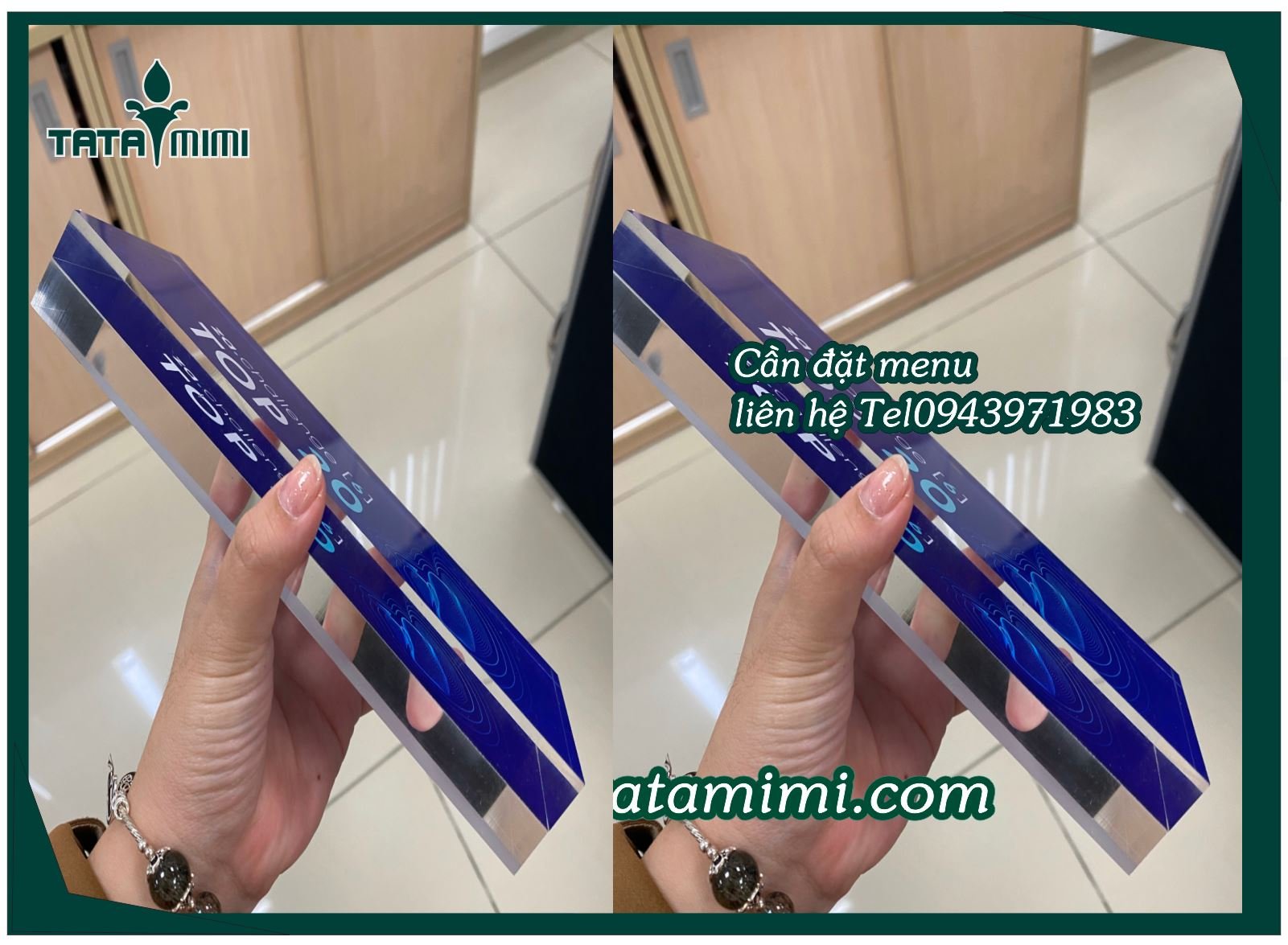 Bảng vinh danh-cúp mica ở lễ tuyên dương