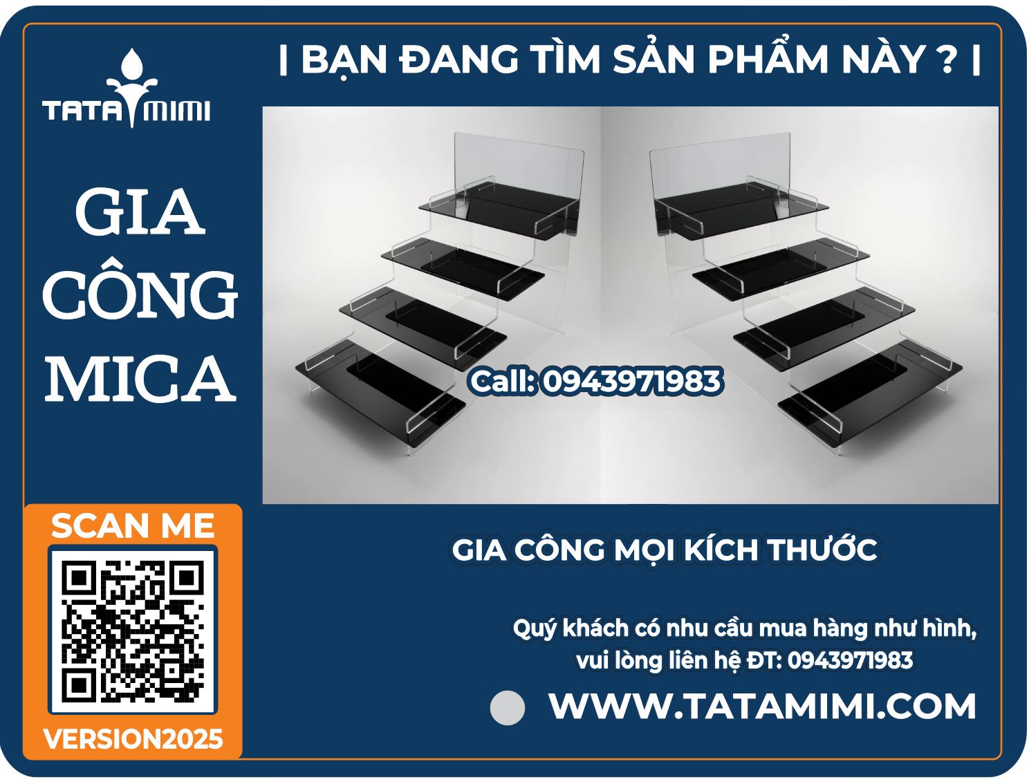 Gia Công Kệ Mica Để Sách, Đồ Trưng Bày Theo Yêu Cầu