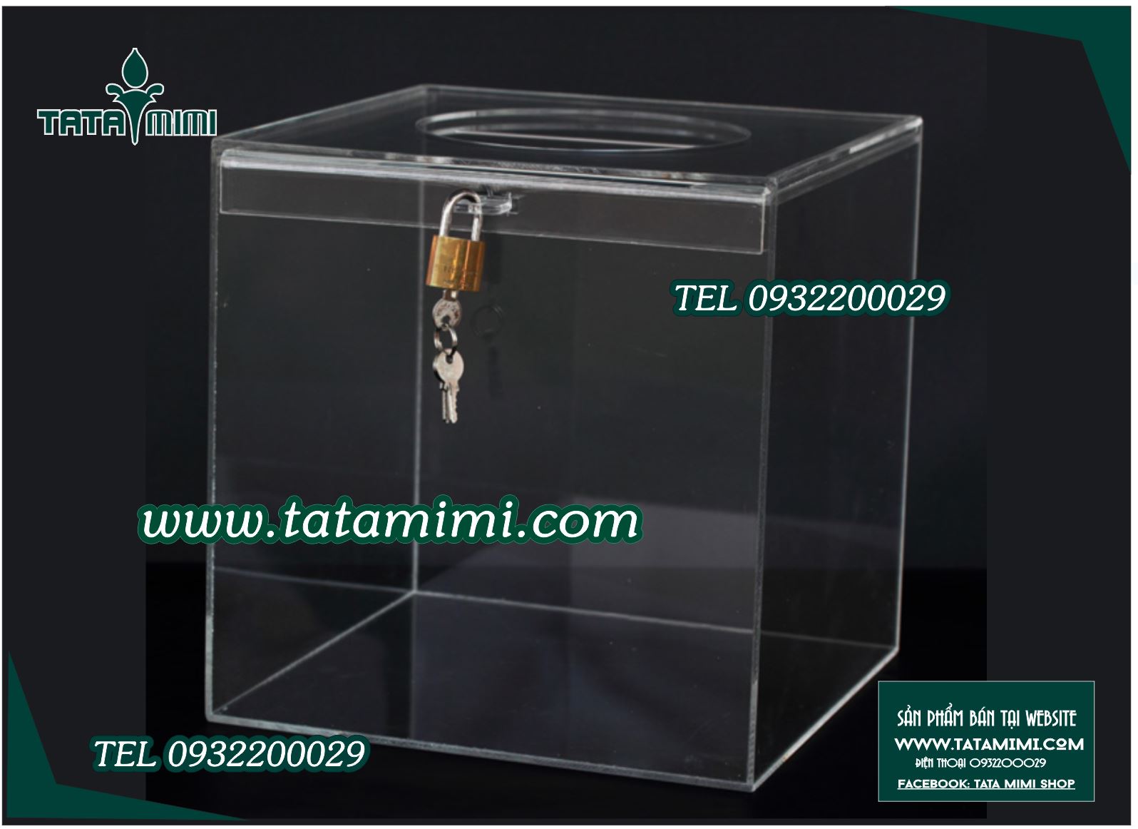 Thùng phiếu mica trong có sẵn