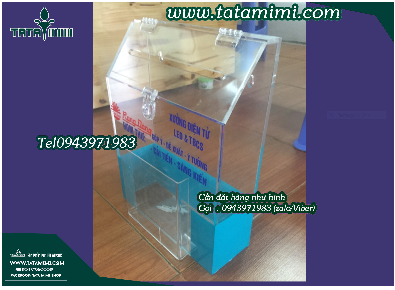 Hộp thư góp ý mica trong